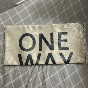 “One Way or Another” Toss Graphic Pillow Cover Cream Burlap‎ V NWT